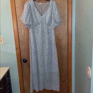 By the river light blue floral maxi dress size L